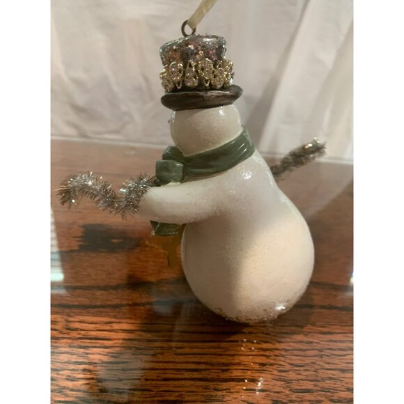 Vtg-Style Demdaco Sparkle Joy Snowman Ornament Glitter Rhinestone NWT - Picture 2 of 7